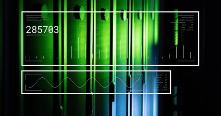 Poster - Data processing over glowing servers in dark computer server room