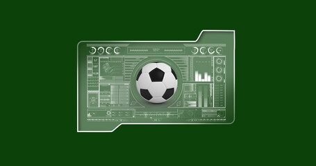 Poster - Image of scopes scanning and data processing over football