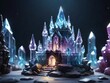 fantasy castle with a glass, 3d illustration