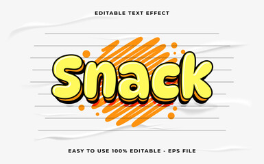 Poster - snack 3d editable vector text effect. simple style text effect.