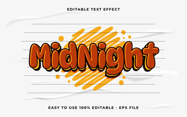 Poster - Mid Night 3d editable vector text effect. simple style text effect.