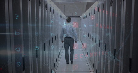 Poster - Image of data processing over server room