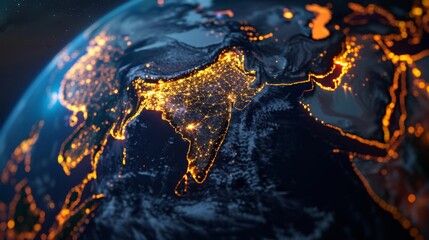 Wall Mural - a globe with millions of lights