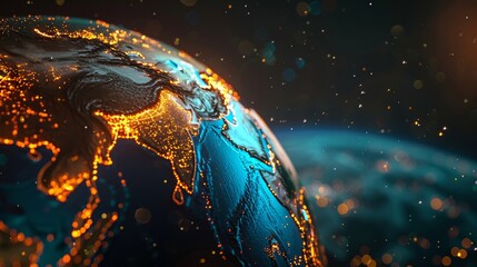 Wall Mural - a globe with millions of lights