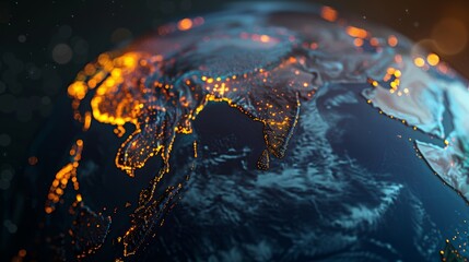 Wall Mural - a globe with millions of lights