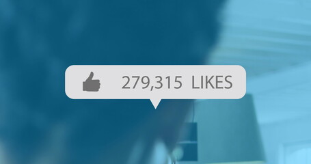 Poster - Image of counting, icon in notification bar, diverse female coworkers discussing in office