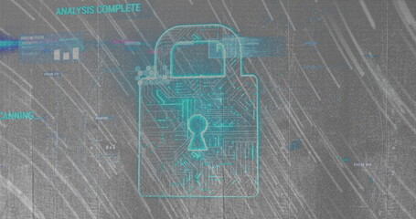 Poster - Image of data processing and brains over car drawing