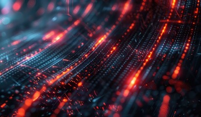 Wall Mural - abstract futuristic visualization lines, glowing patterns, modern aesthetic, creative, created with 