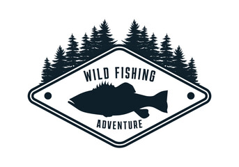 Wall Mural - Wild fishing adventure logo template