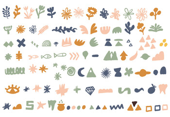 Sticker - Hand drawn organic shape modern boho design elements