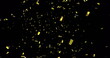 Image of confetti over black background