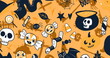 Image of halloween characters on yellow background
