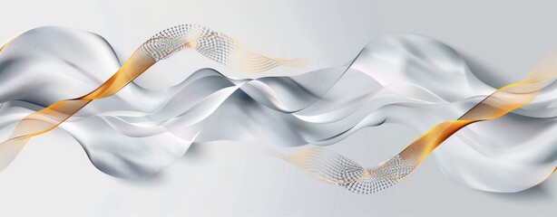 Wall Mural - abstract 3d render of white and gold texture, background, luxurious, created with ai