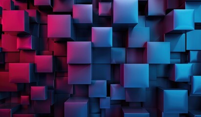Wall Mural - technological patterns, with gradient blue and purple theme, abstract background, created with ai
