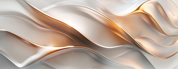 Wall Mural - abstract 3d render of white and gold texture, background, luxurious, created with ai