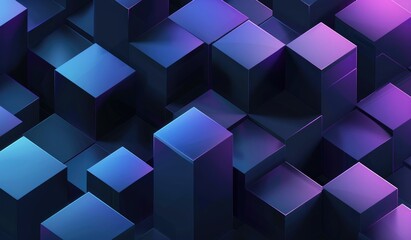 Wall Mural - technological patterns, with gradient blue and purple theme, abstract background, created with ai