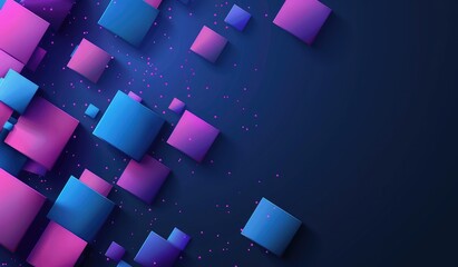 Wall Mural - technological patterns, with gradient blue and purple theme, abstract background, created with ai