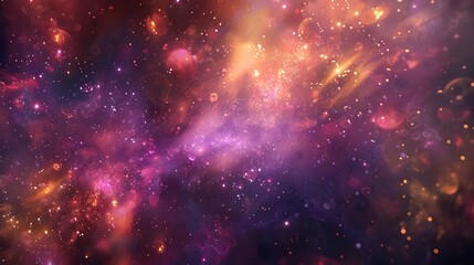 Poster - Vibrant Cosmic Galaxy Explosion with Shimmering Stars and Nebula Formations