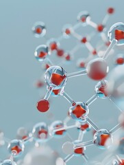 Poster - Intriguing Molecular Structure with Interconnected Translucent Shapes and Patterns