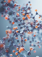 Poster - Intricate Molecular Structure in Vibrant Digital Artwork