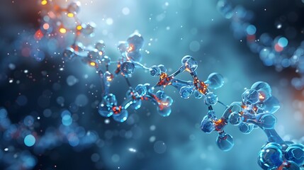 Poster - ethereal molecular patterns and energetic digital art composition