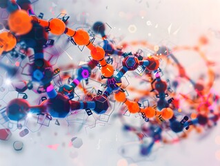 Poster - Mesmerizing Microscopic Dance of Vibrant Molecular Interconnections Bursting with Cosmic Energy and
