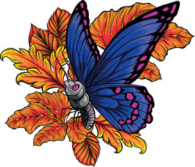 Poster - Butterfly with colorful wings. Vector illustration design