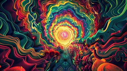 Wall Mural - Abstract colorful psychedelic acid trip portal, pictures of dmt, dmt pic, dmt art