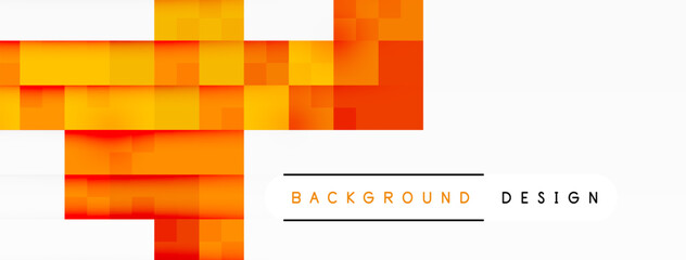 Aufkleber - A vibrant pattern of parallel rectangles in shades of orange, amber, and magenta on a white background, creating a symmetrical and colorful design