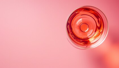 Poster - glass of rose wine, top view banner background