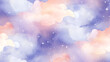 watercolor clouds and stars