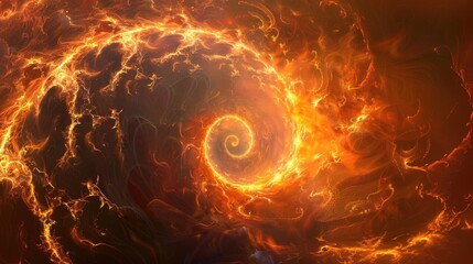Poster - Fiery spirals pulsating with optical motion