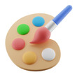 © Abdulloh - Paint tool illustration isolated. creative art, paint brush 3d render icon.