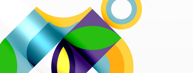 Aufkleber - A vibrant logo featuring colorful tints and shades, with a yellow circle at the center surrounded by artistic patterns in rectangles and triangles, creating a visually stunning design