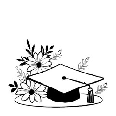Poster - graduation cap and diploma
