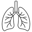 © Pixel Stock - Lungs organ anatomy editable stroke outline icon isolated on white background flat vector illustration.