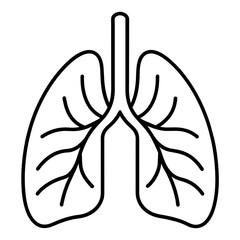 Lungs organ anatomy editable stroke outline icon isolated on white background flat vector illustration.