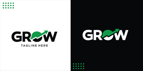 Modern growth logo design wordmark. Arrow shape logo design, design inspiration, vector