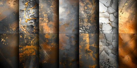 Wall Mural - Set of grunge urban vector textures for creating distressed effects on objects. Concept Grunge textures, Urban vectors, Distressed effects, Objects design, Creative resources