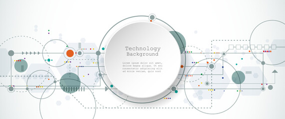 Fototapete - Vector banner design circuit board. Illustration Abstract modern futuristic, engineering, technology background. Futuristic digital science technology concept for web banner template or brochure