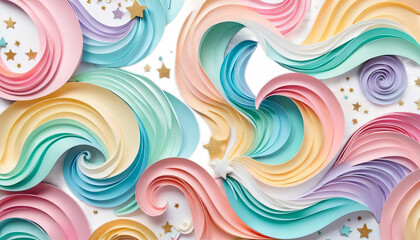 Wall Mural - color unicorn background birthday pastel invitation waves texture abstract pattern magic mermaid wave princess glistering art baby card celebrate children colours colourful creative design effect