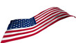 © simanta - USA flag wavy long drawn landscape background banner.Memorial Day with American Flag Background Banner. U.S. Flag. United States Flag.