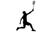 silhouette of Badminton player illustration