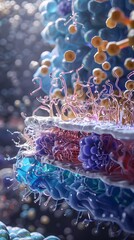 Poster - Mesmerizing Fractal Patterns in Vibrant Digital Art Showcase Captivating Microscopic Organic
