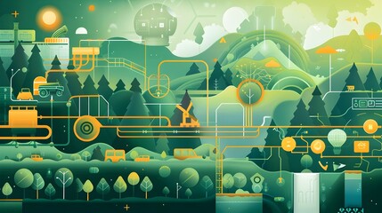 Poster - Animated Infographic Illustrating Corporate Sustainability Goals and Reporting Through Data