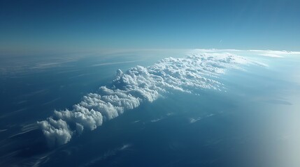 The US flag envisioned as cloud sculptures, with each stripe and star forming from condensed and sculpted cloud forms in a clear blue sky.