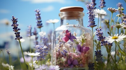 Wall Mural - lavender and essential oil