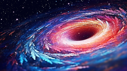Wall Mural - Digital galaxy colorful black hole scene abstract graphic poster web page PPT background