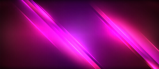 Aufkleber - The purple and pink background is adorned with glowing lines creating a mesmerizing visual effect. The neon and electric blue lights enhance the artistic pattern on the magenta and violet hues