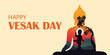 Happy vesak poya day banner design 